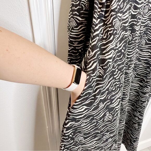 Anthropologie Puff-Sleeved Jacquard Midi Dress Size XL - Picture 10 of 12